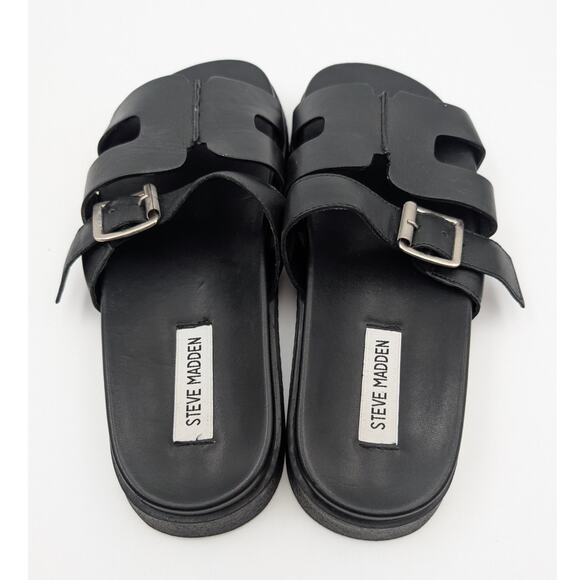 Steve Madden Mayhem Slide Sandal Open Toe Women's Black Size US8.5 EU39 - Picture 6 of 12